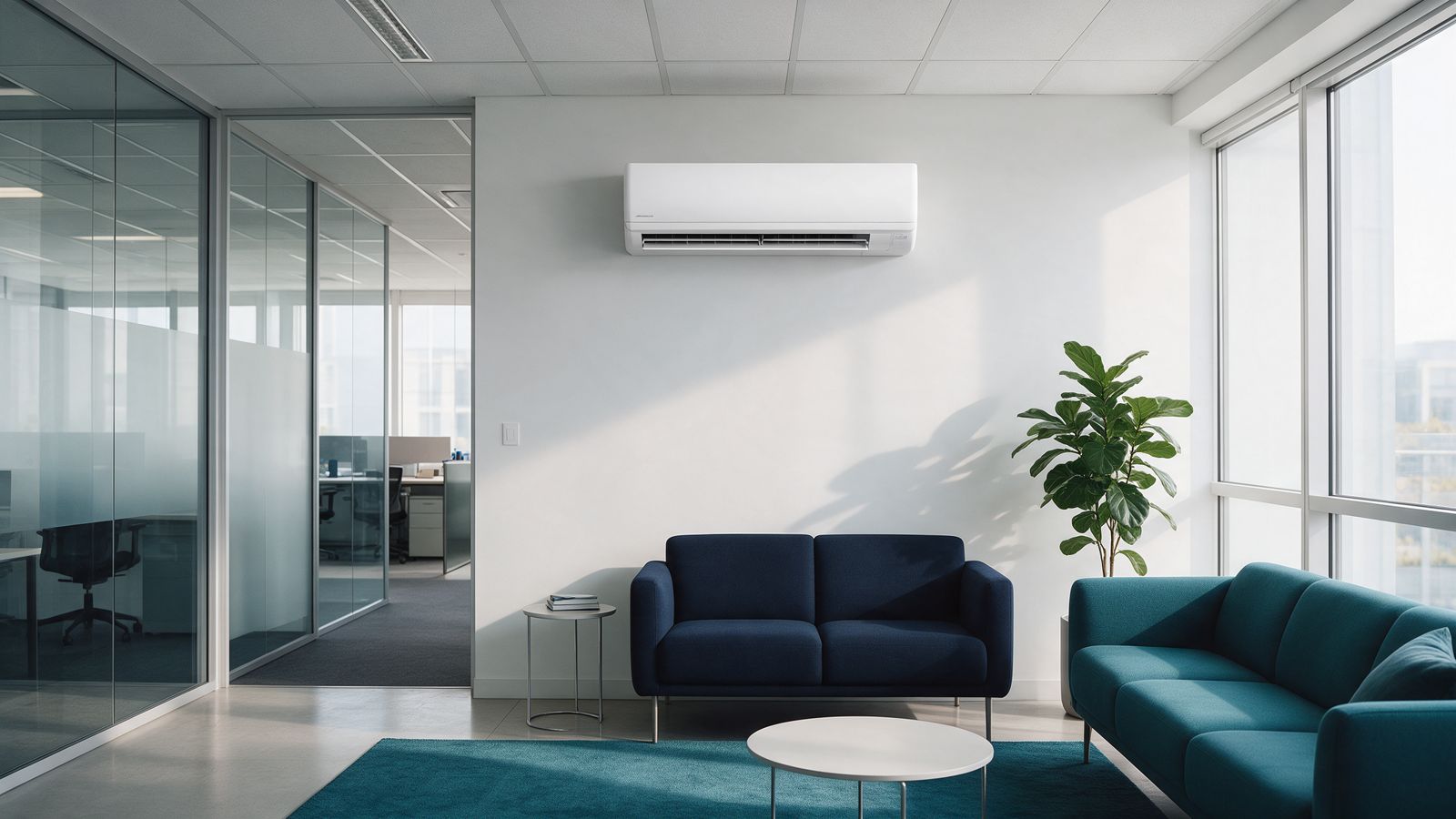 Escritório climatizado com ar-condicionado split instalado